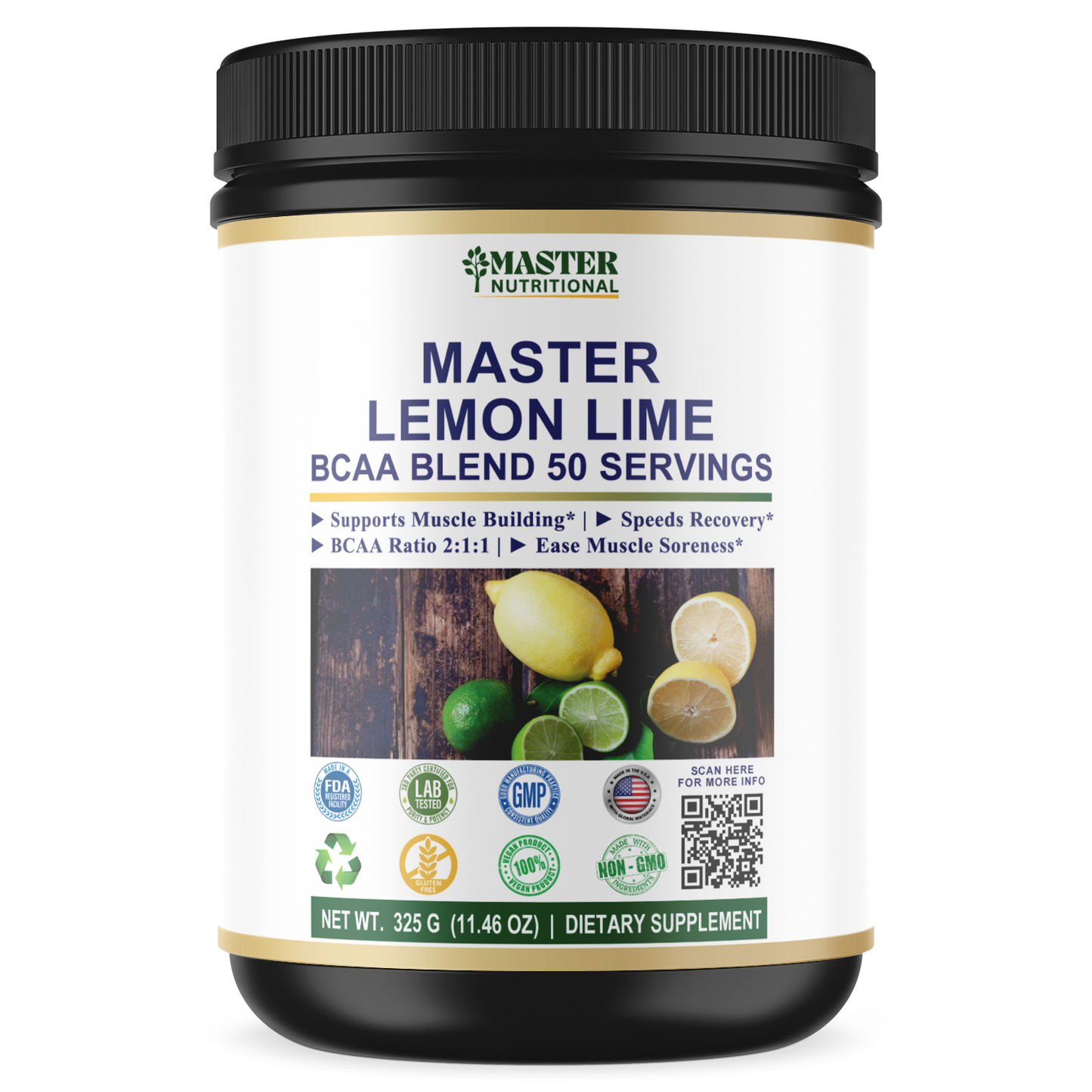 Master Lemon Lime BCAA (50 Serving): Boost Stamina and  Enhance Performance