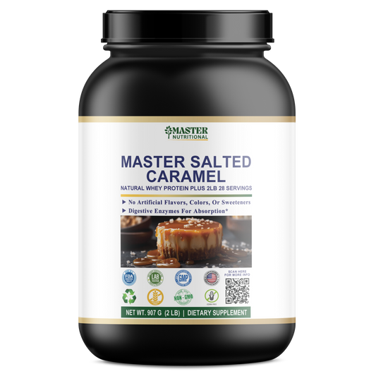 Master Salted Caramel Natural Whey Protein Plus: A Triumphant Trio for Body, Digestion, and Immune