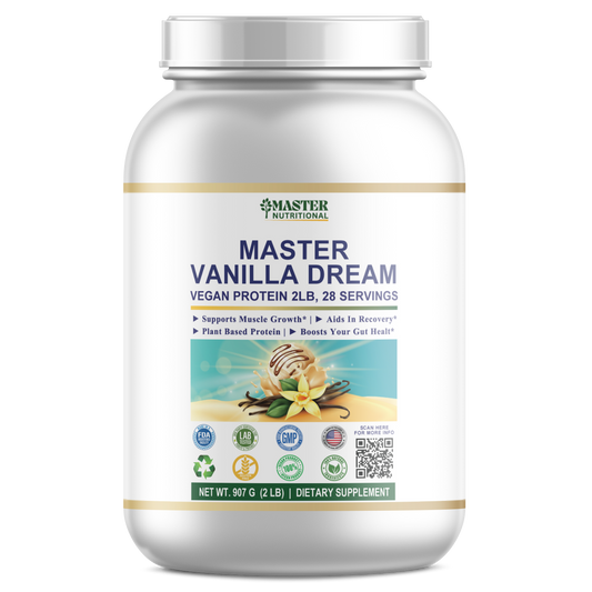 Master Vanilla Dream Vegan Protein, 2lb - Best Support For Muscle Growth And Satiety