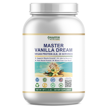 Master Vanilla Dream Vegan Protein, 2lb - Best Support For Muscle Growth And Satiety