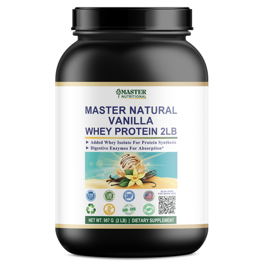 Master Natural Vanilla Whey Protein 2LB: Fuel Your Fitness Journey