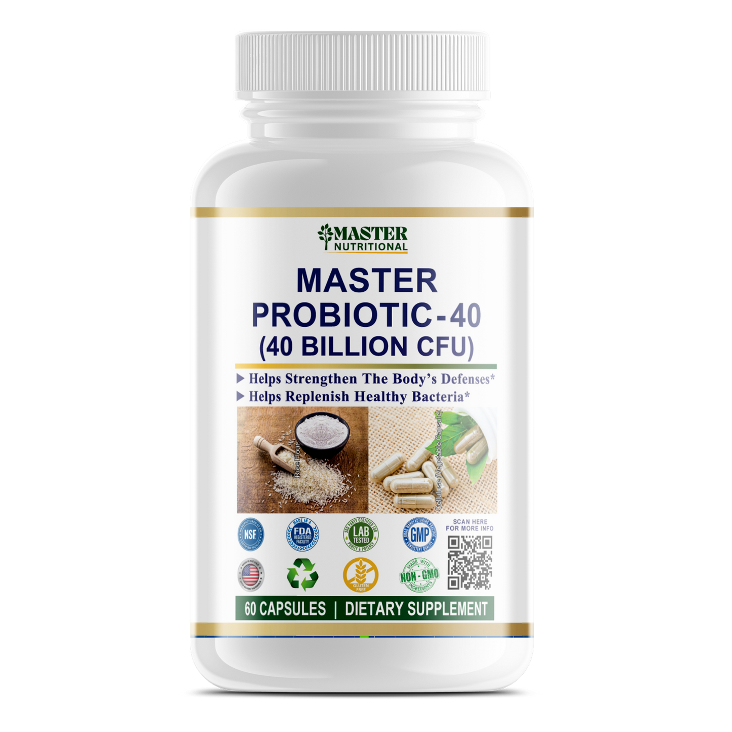 Master Probiotics - 40 Billion CFU - Improve Digestive Health and Enhance Your Performance