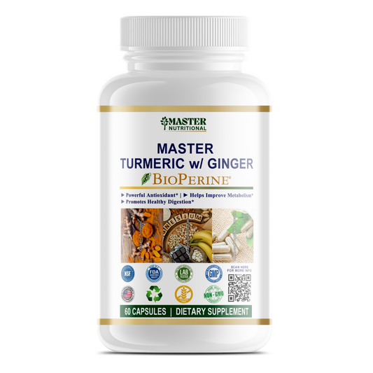 Master Turmeric w/Ginger Supplement: Improve Joint Flexibility and Reduce Inflammation