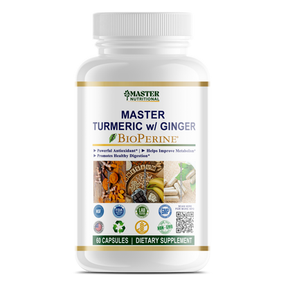 Master Turmeric w/Ginger Supplement: Improve Joint Flexibility and Reduce Inflammation