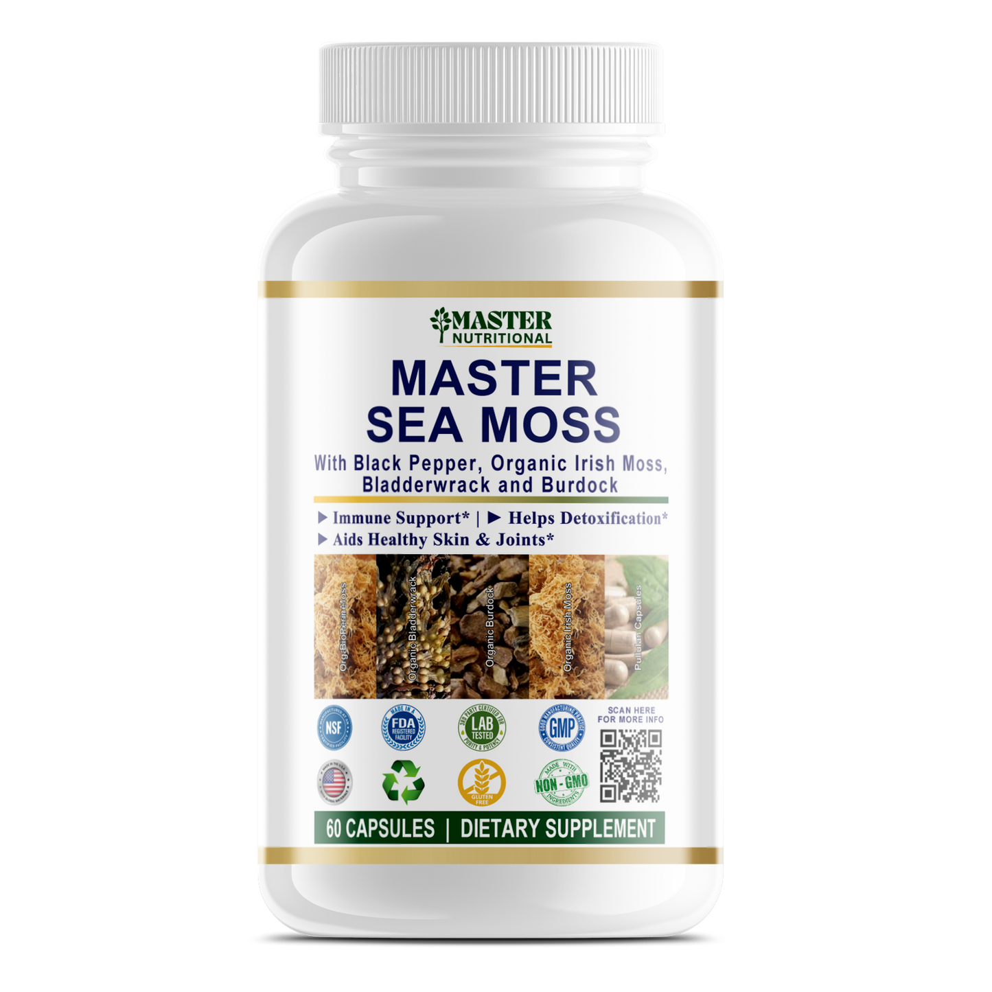 Master Sea Moss Capsules for Joint Comfort, Detox, Immune & Gut Health