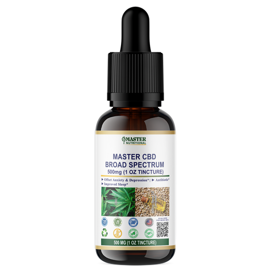 Master CBD Broad Spectrum (in Hemp Oil) 500mg (1oz Tincture) - For Relief Pain and Anxiety