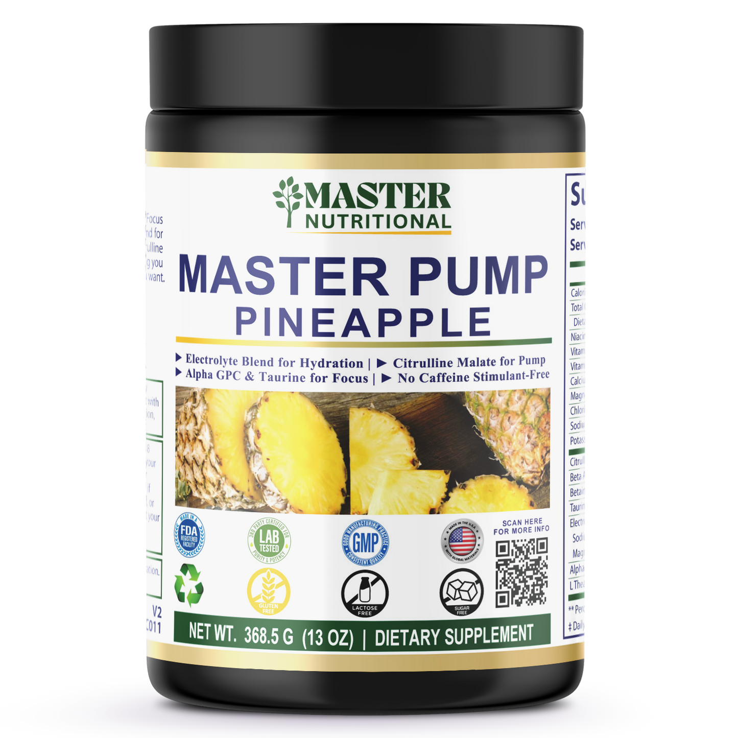 Non-Stim Pump Pre-Workout: Pineapple 312.5g w/ Natural Flavor