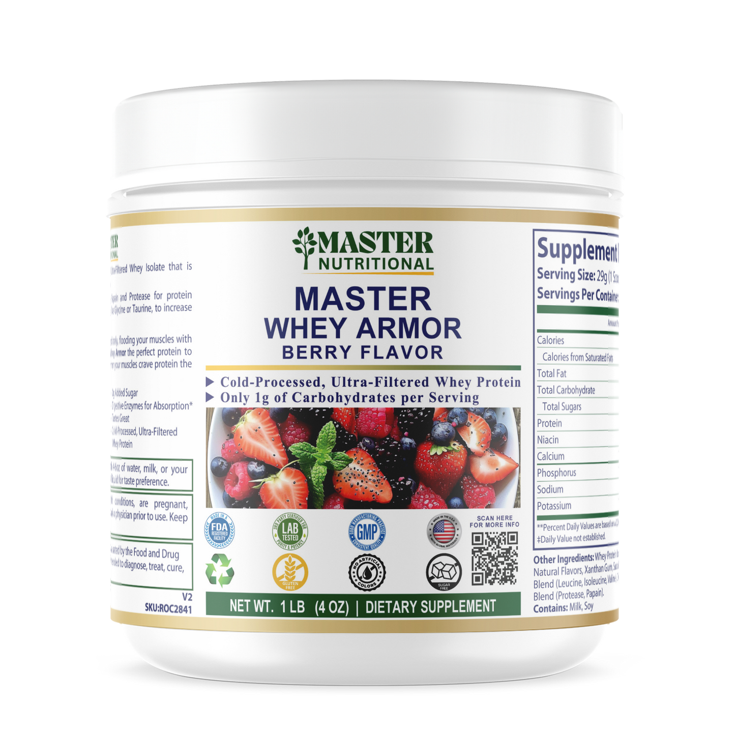1lb Whey Armor Isolate Protein Berry