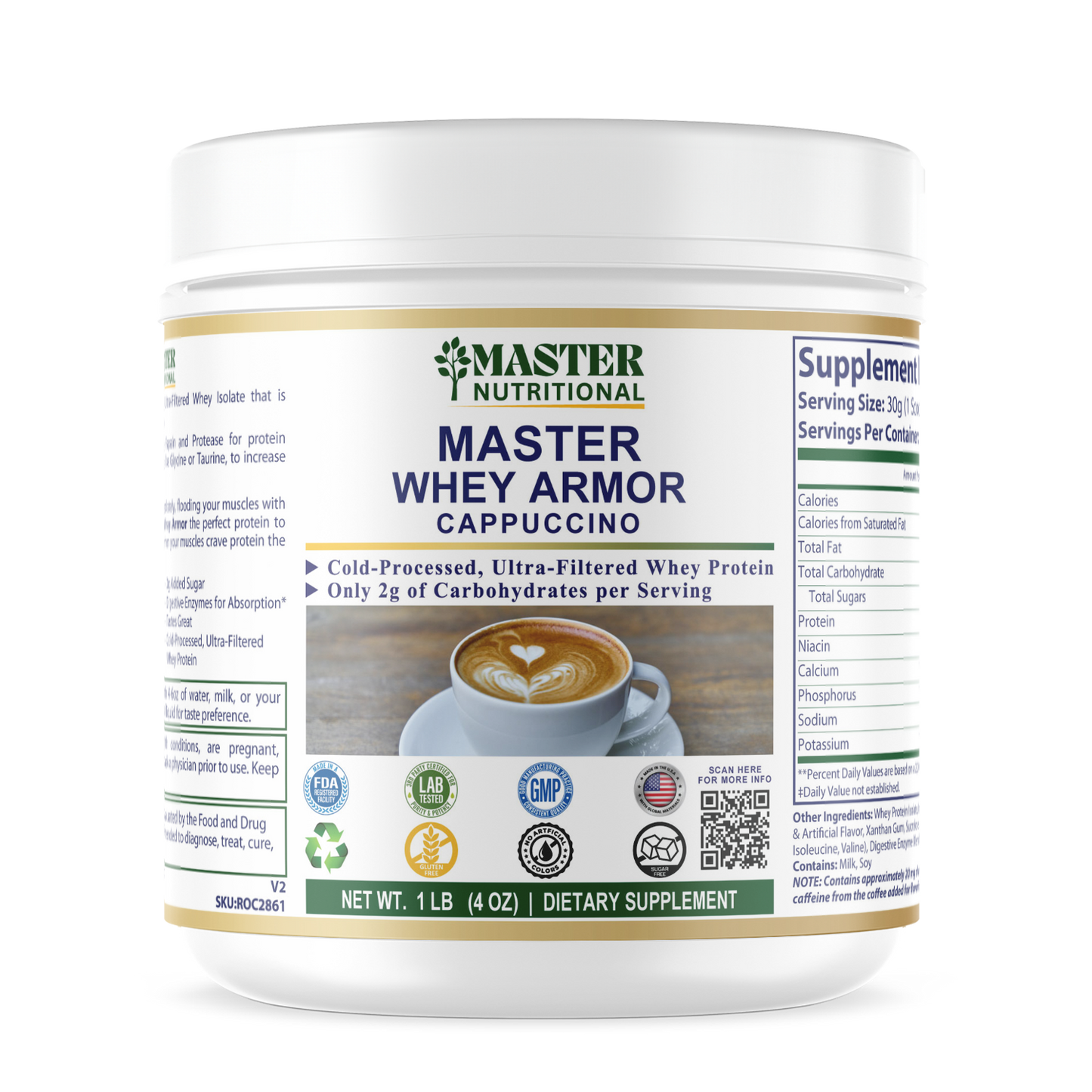 1lb 100% Whey Armor Isolate Protein Cappuccino