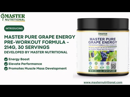 Master Pure Grape Energy Pre-Workout Formula - Feel the Power of Your Workout Experience