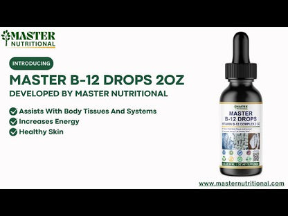 Master B-12 Drops 2oz - Boost Your Energy Levels, Support Digestive and Immune Health