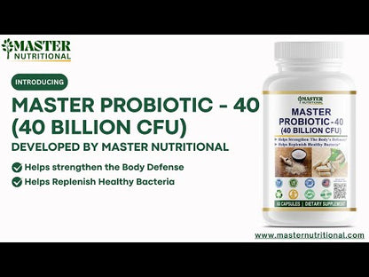 Master Probiotics - 40 Billion CFU - Improve Digestive Health and Enhance Your Performance