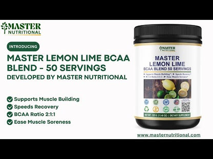 Master Lemon Lime BCAA (50 Serving): Boost Stamina and  Enhance Performance