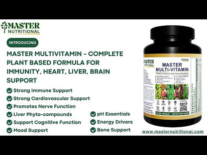Master Multivitamin - Complete Plant Based Formula for Immunity, Heart, Liver & Brain Support