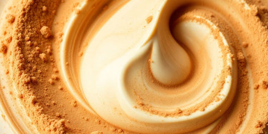 Cinnamon swirl protein powder with a creamy texture.