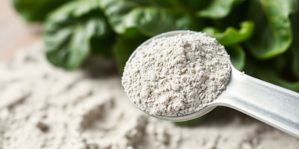 Bentonite clay with leafy greens.