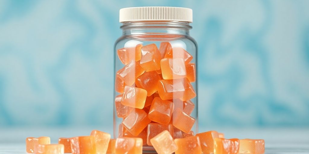 Collagen gummies with healthy skin and joints.