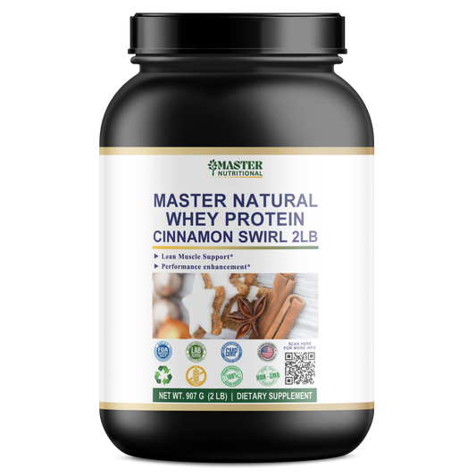 Master Natural Whey Protein Cinnamon Swirl 2lb - Fuel Your Body Naturally