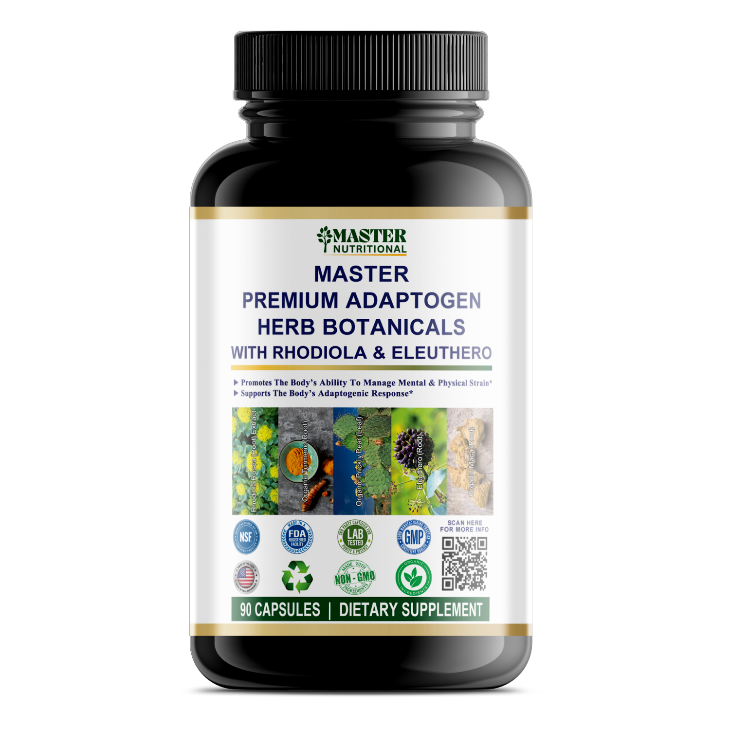 GANESHA HERBS Longevity Master Adaptogen Formula - 24 Super Tonic Herbs, 200 Capsules