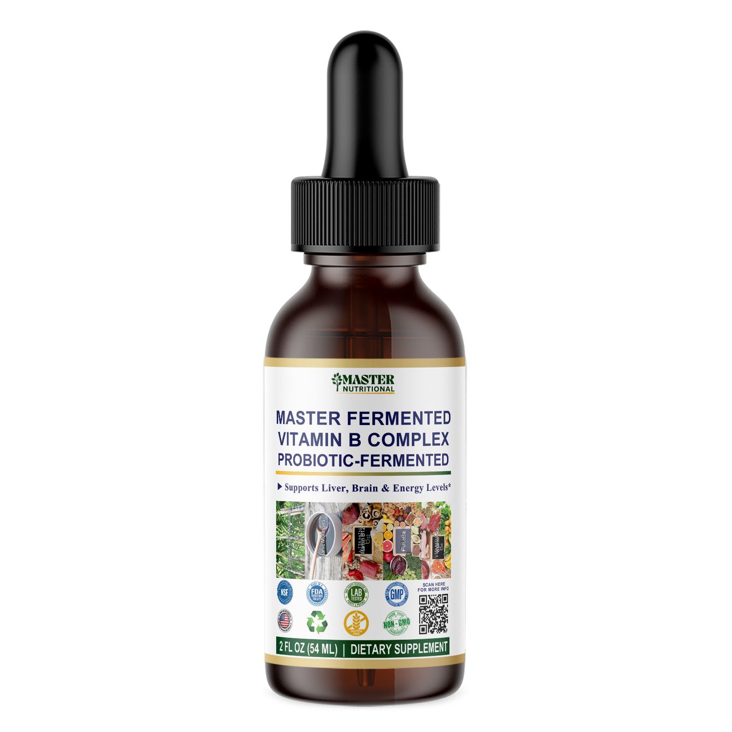 Top Master Fermented Vitamin B Complex for Total Body Wellness