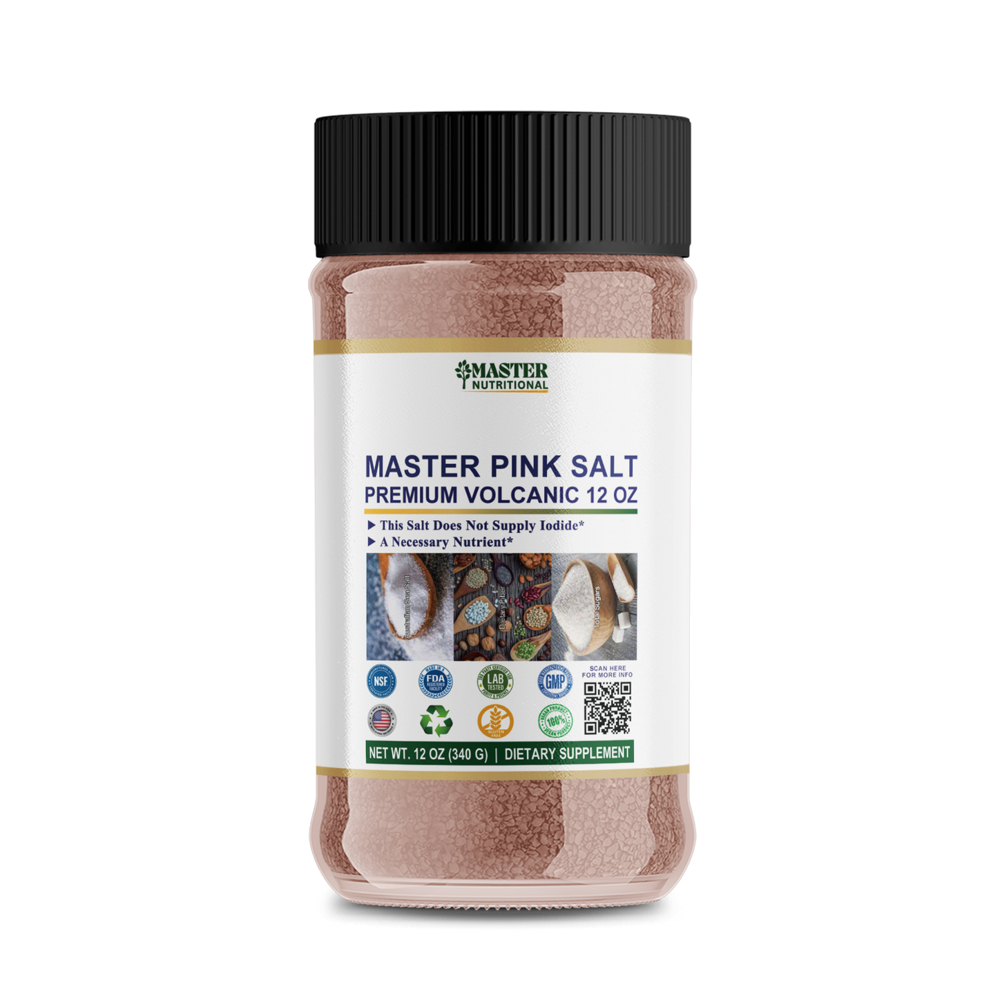 Master Pink Salt Premium Volcanic 12oz - Pure, Potent, Perfect Salt Your Body Need