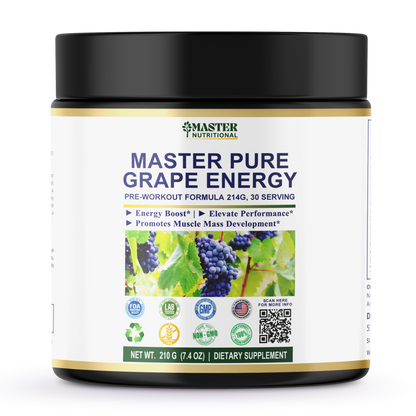 Master Pure Grape Energy Pre-Workout Formula - Feel the Power of Your Workout Experience