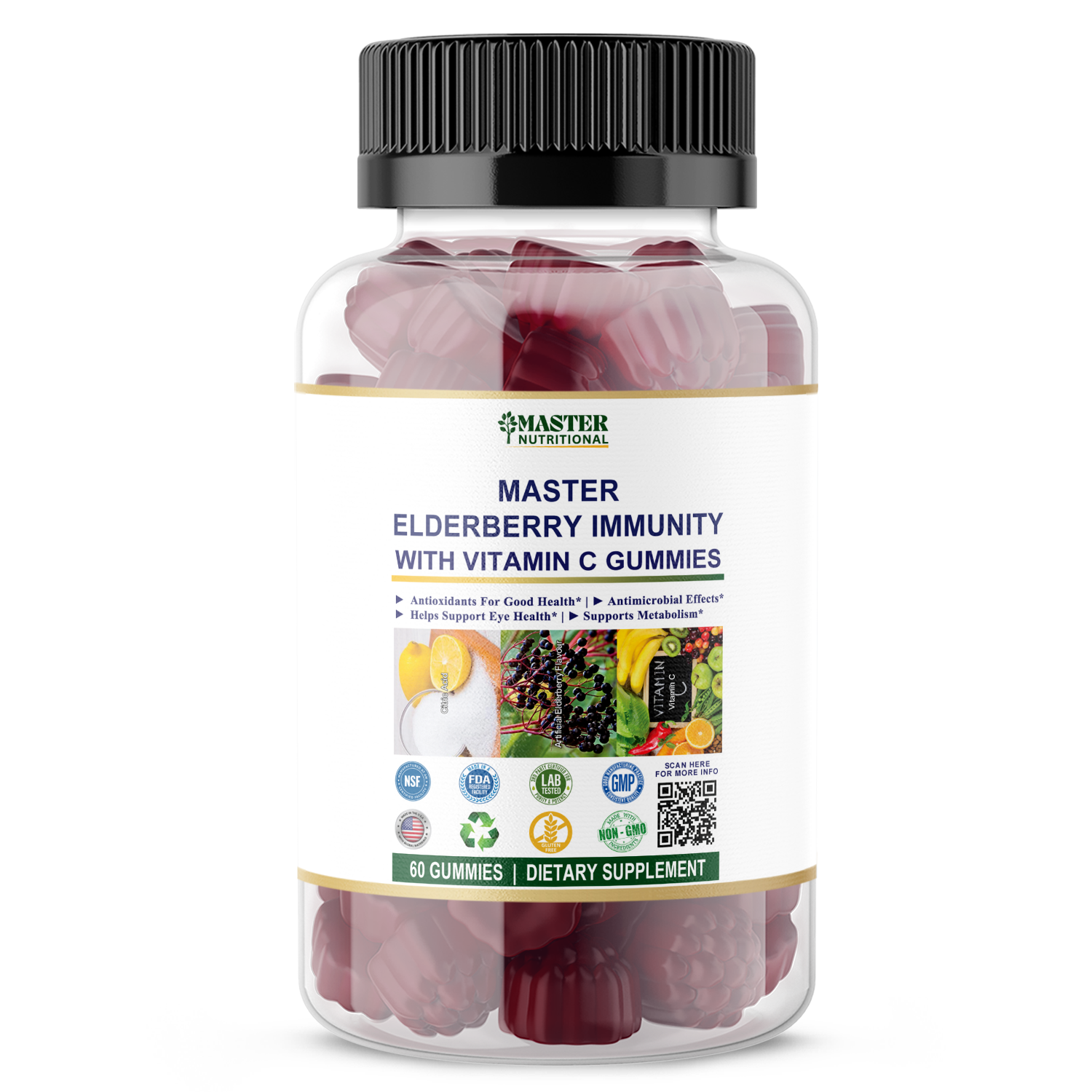 Master Elderberry Immunity W/Vitamin C Gummies