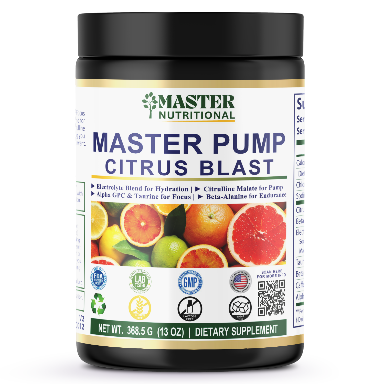 Pump Pre-Workout Citrus Blast 312g w/ Natural Flavor