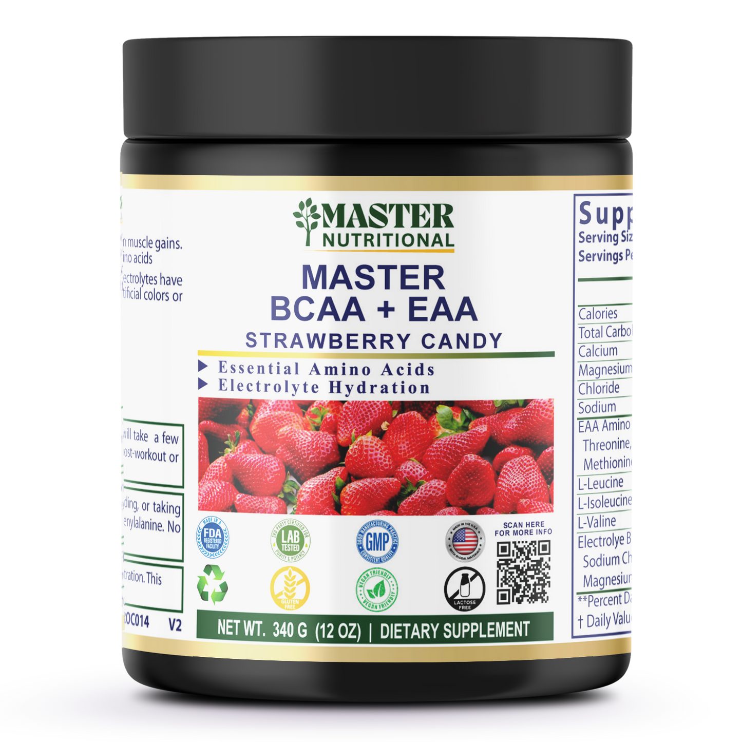 BCAA + EAA Strawberry Candy 300g w/Natural Flavor