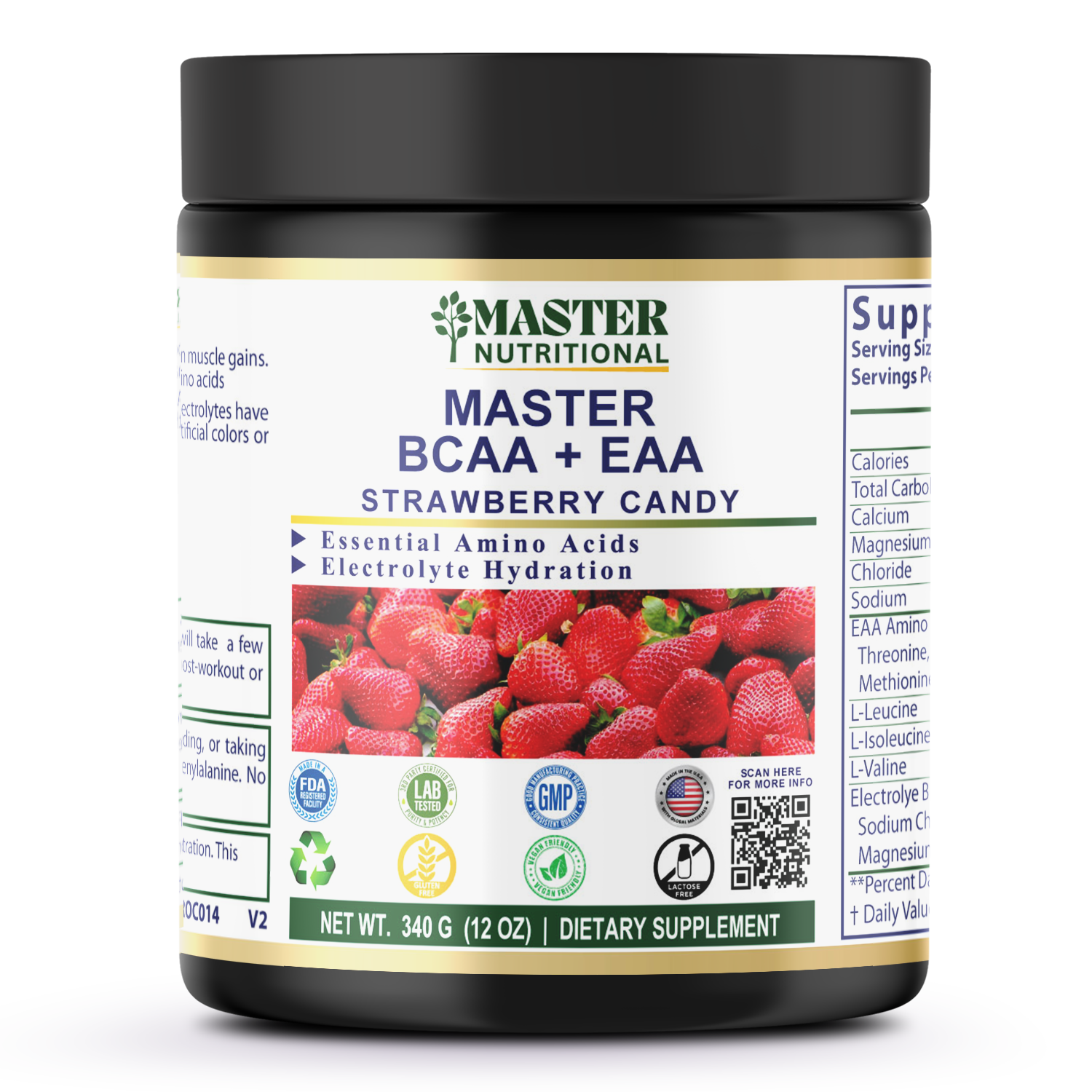 BCAA + EAA Strawberry Candy 300g w/Natural Flavor