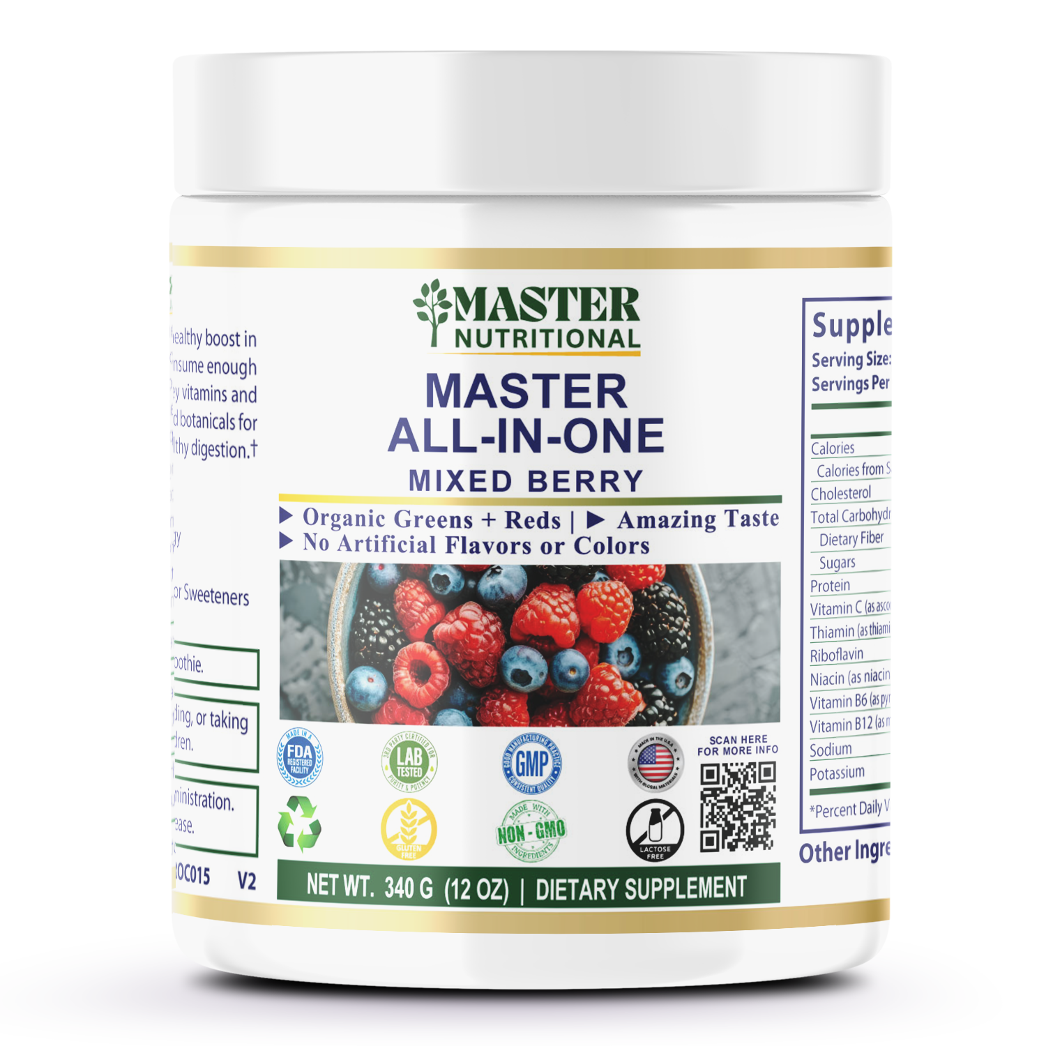 All-In/One Greens & Red SuperFood + Immune 270g Mixed Berry w/Natural Flavor