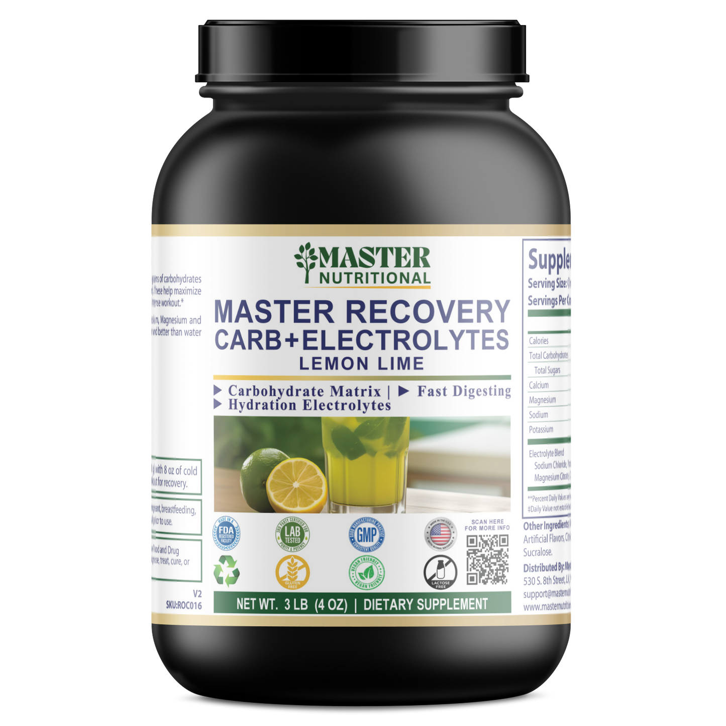 Recovery Carb + Electrolytes: Lemon Lime 1365g