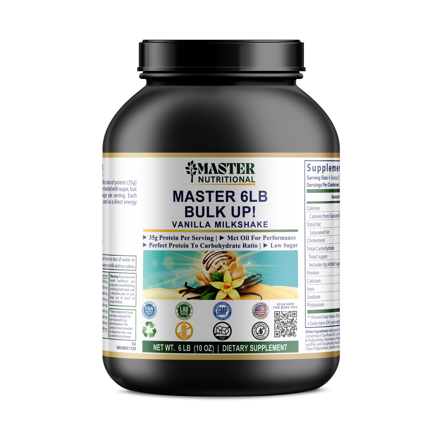 6lb Bulk Up! Mass Gainer Vanilla Milkshake w/Low Sugar