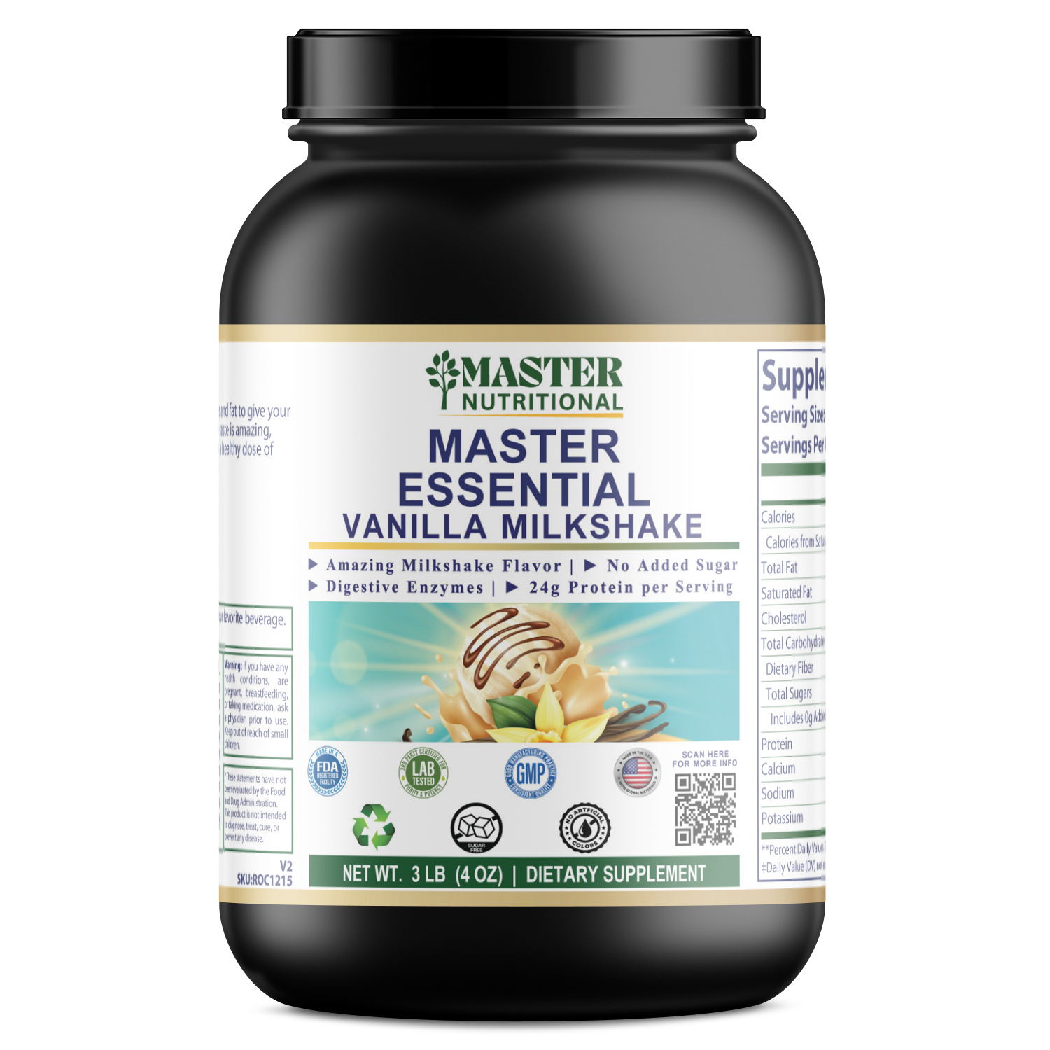 2.9lb Essential Meal Replacement Protein Vanilla Milkshake w/0% Added Sugar