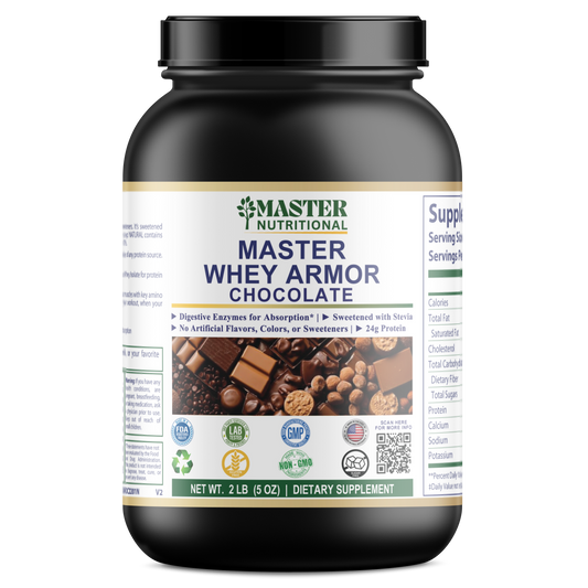2lb Whey Armor Natural Protein Chocolate w/Stevia & Natural Flavor Non-GMO