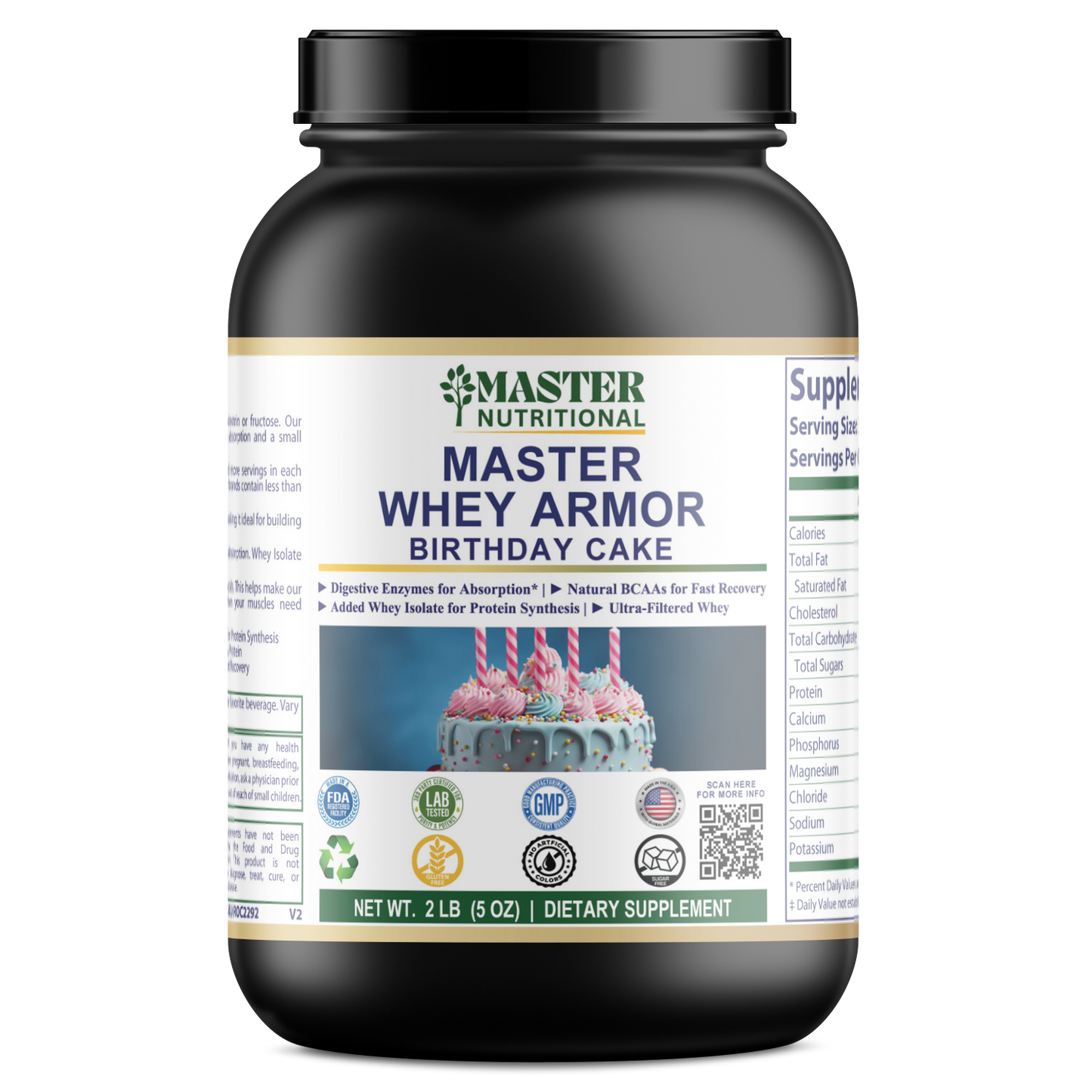 2lb Whey Armor Protein Birthday Cake