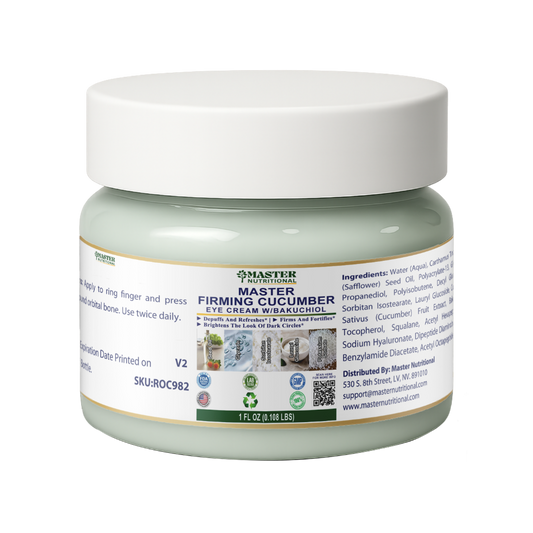 Firming Cucumber Eye Cream w/Bakuchiol, USA Made, Clean & Vegan