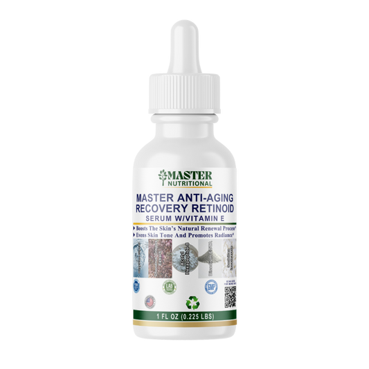 Anti-Aging Recovery Retinoid Serum w/Vitamin E, USA Made, Clean & Vegan