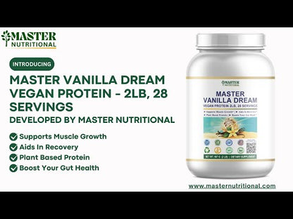 Master Vanilla Dream Vegan Protein, 2lb - Best Support For Muscle Growth And Satiety